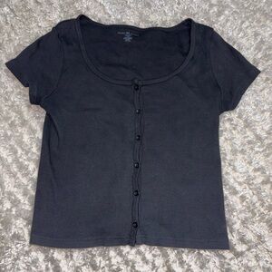 Women's Black Button-Up Top